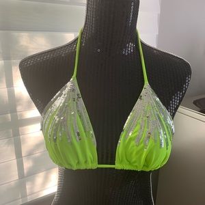 Victoria Secret sequence/like green bikini top